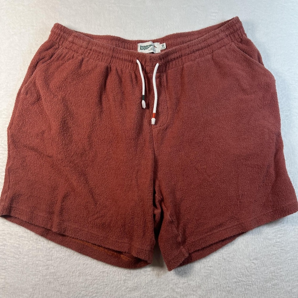 Wellen Sweat Shorts Mens XL Red 6 In Inseam Terry Cloth Lounge Casual Summer